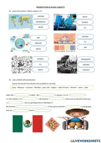 Presentation & School Subjects