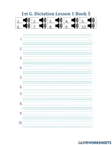 1st G. L1 B5 Dictation
