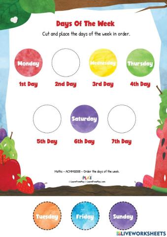 The Very Hungry Caterpillar - Days of The Week