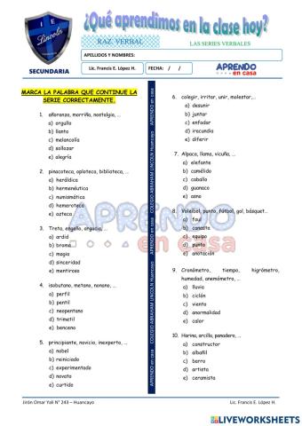 Pract. series verbales