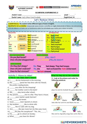 Let’s Reduce Stress:Experience 3- Activity 2