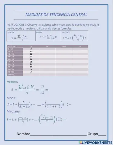 Medidas de tendencia central