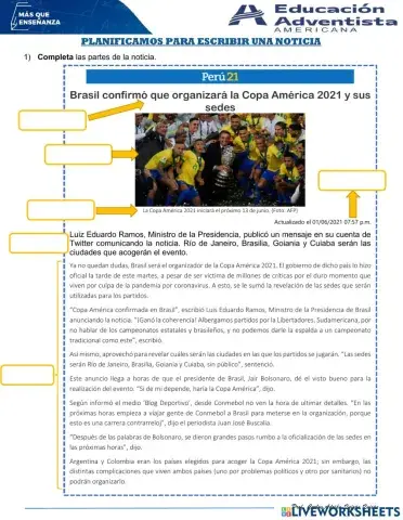 Planificamos para escribir una noticia