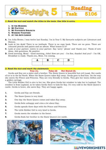 Spotlight 5 Task 5106