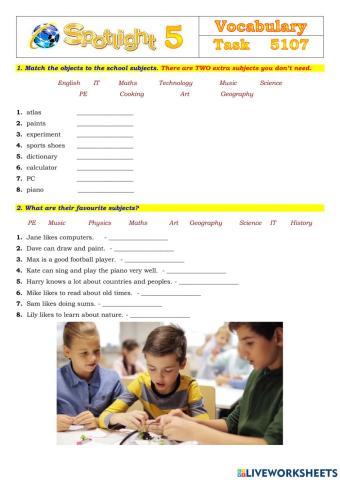 Spotlight 5 Task 5107