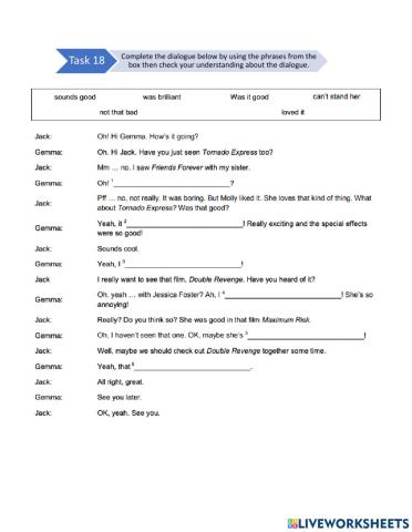 Unit 1 (At School) - Task 18