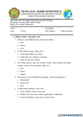 PAS 2 Bahasa Indonesia