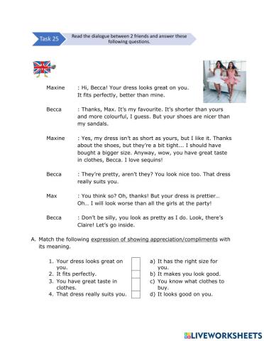 Unit 1 (At School) - Task 25