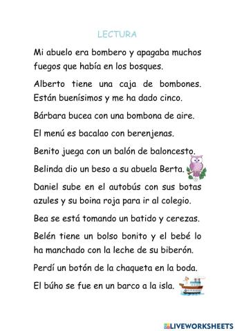 Lectura letra b