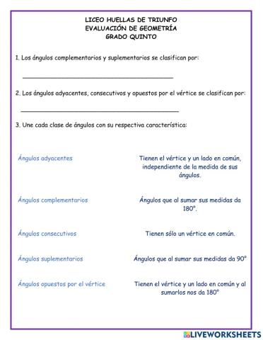 Evaluación Geometría
