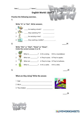 English World 2 End-of-year test