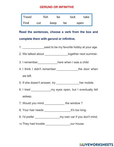 Gerunds or infinitives