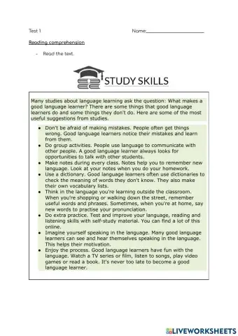 Resding comprehension