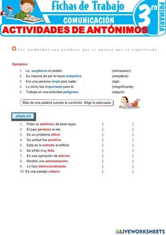 Sinónimos y antónimos