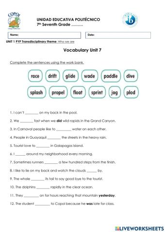 7th - Homework - Unit 7