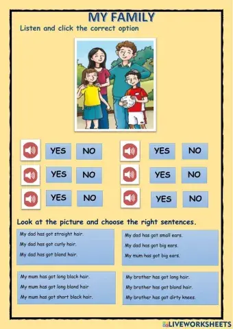 MY FAMILY. Physical description