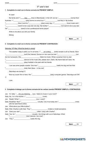 Present simple and continuous