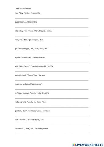 Order the sentences 3-5