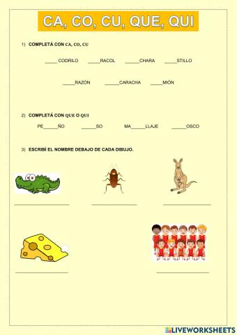 Ca, co, cu, que, que