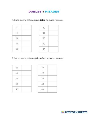 Dobles y mitades