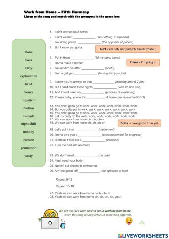 Song: Work from Home