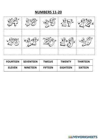Numbers from 11 to 20