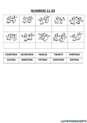 Numbers from 11 to 20