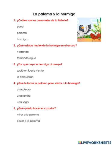 La paloma y la hormiga