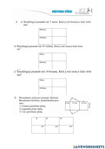 Erdviniai kūnai 7 kl.