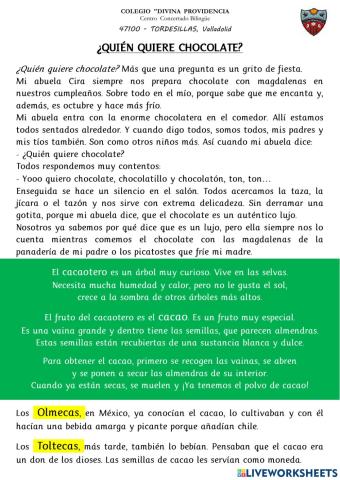 019 QUIEN QUIERE CHOCOLATE comprensión