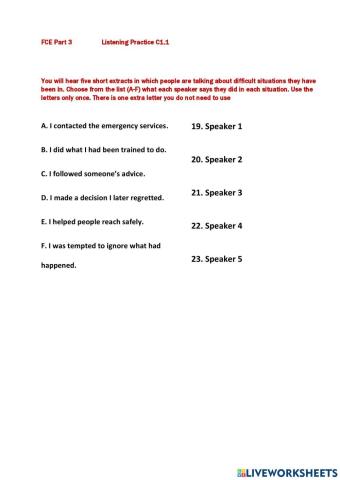C1.1 Listening Practice FCE part 3