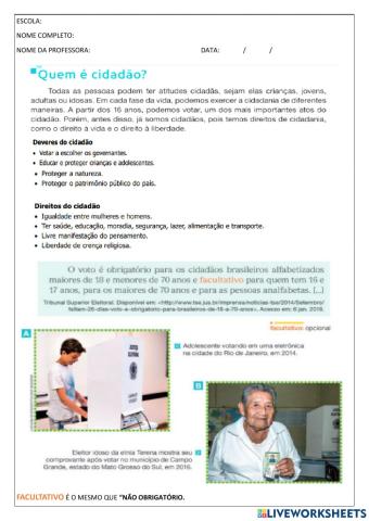 Cidadania direito-dever de votar