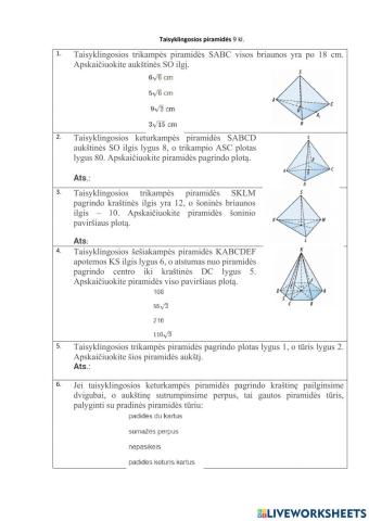 Taisyklingosios piramidės