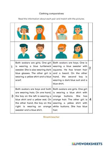 Clothing comparisson