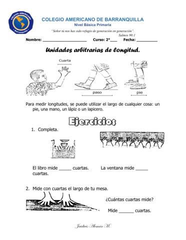 FICHA DE TRABAJO - MEDIDAS DE LONGITUD