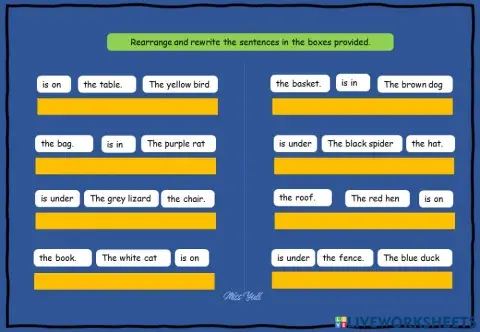 Pet Show Sentence Structure