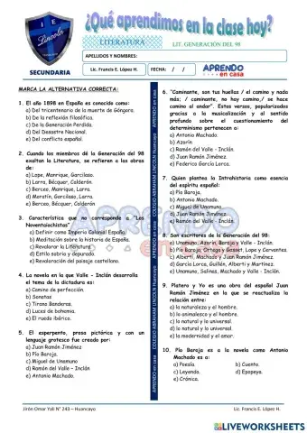 Prac. lit. Generación del 98