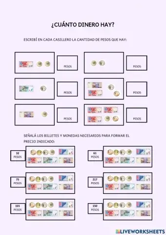 Billetes y monedas (Hasta 300)