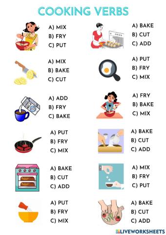 Kitchen verbs