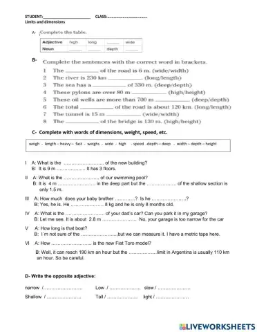 Limits and dimensions