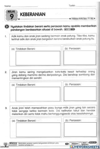 Pendidikan moral tahun 4 : nilai keberanian dalam kejiranan