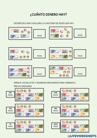 Billetes y monedas (Hasta 2000)