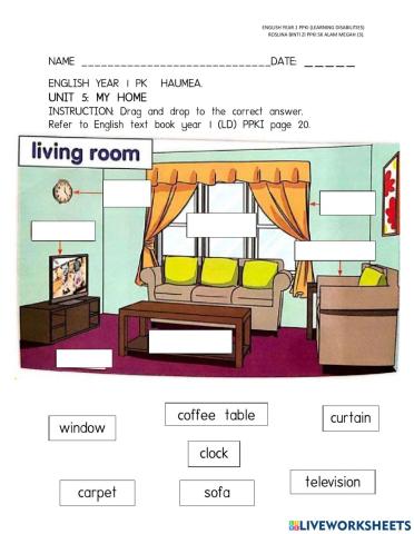 My home ppki year 1 LIVING ROOM
