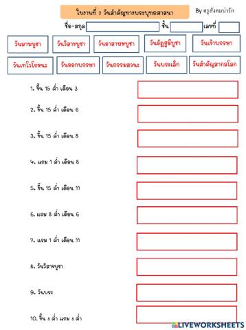 วันสำคัญทางพระพุทธศาสนา-ครูสังคมน่ารัก