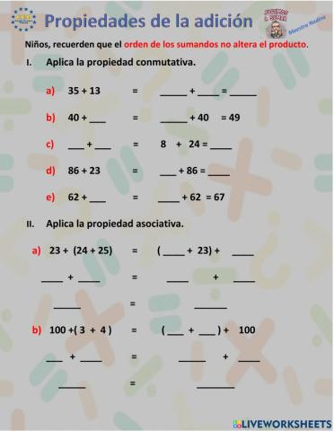 Propiedades de la adición