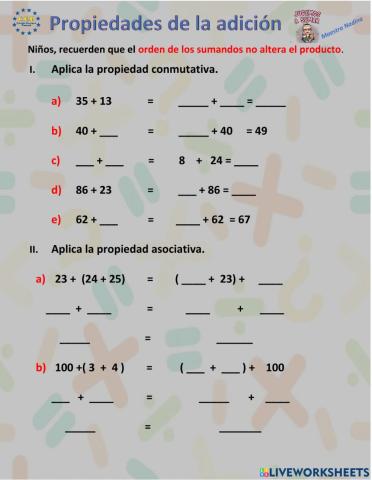 Propiedades de la adición