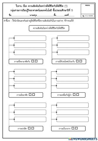 ความสัมพันธ์ระหว่างสิ่งมีชีวิต