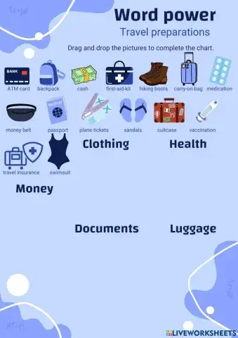 Travel vocabulary