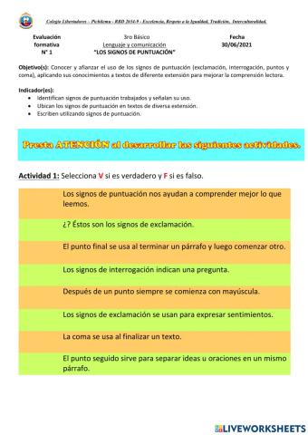 Signos de puntuación, exclamación e interrogación