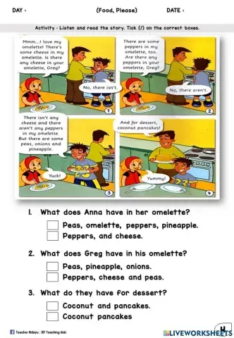 Food, Please (Listen and Tick)